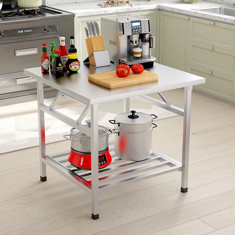 便携式SZE摆摊不锈钢折地叠桌家用宿舍四吃商用出租方房耐用餐桌