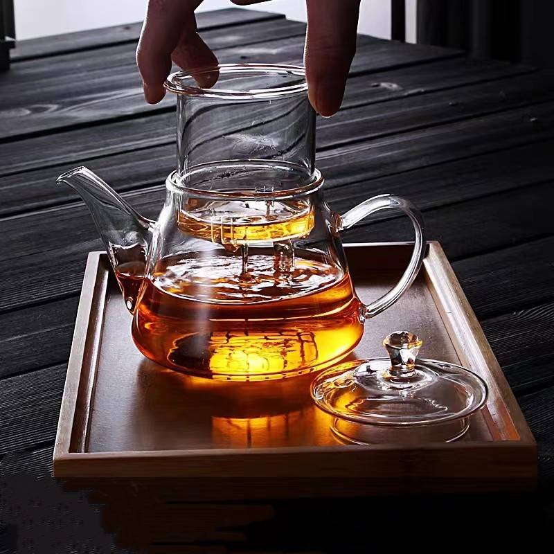 高硼硅透明玻璃家用办公大容量花草茶壶泡茶壶可电陶炉加热茶壶