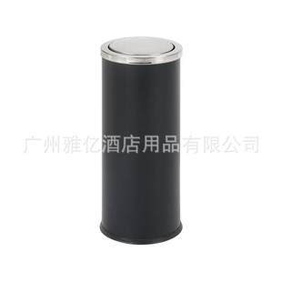 25L圆形摇盖不锈钢垃圾桶广场写字楼小号翻盖桶地铁果皮桶港式桶