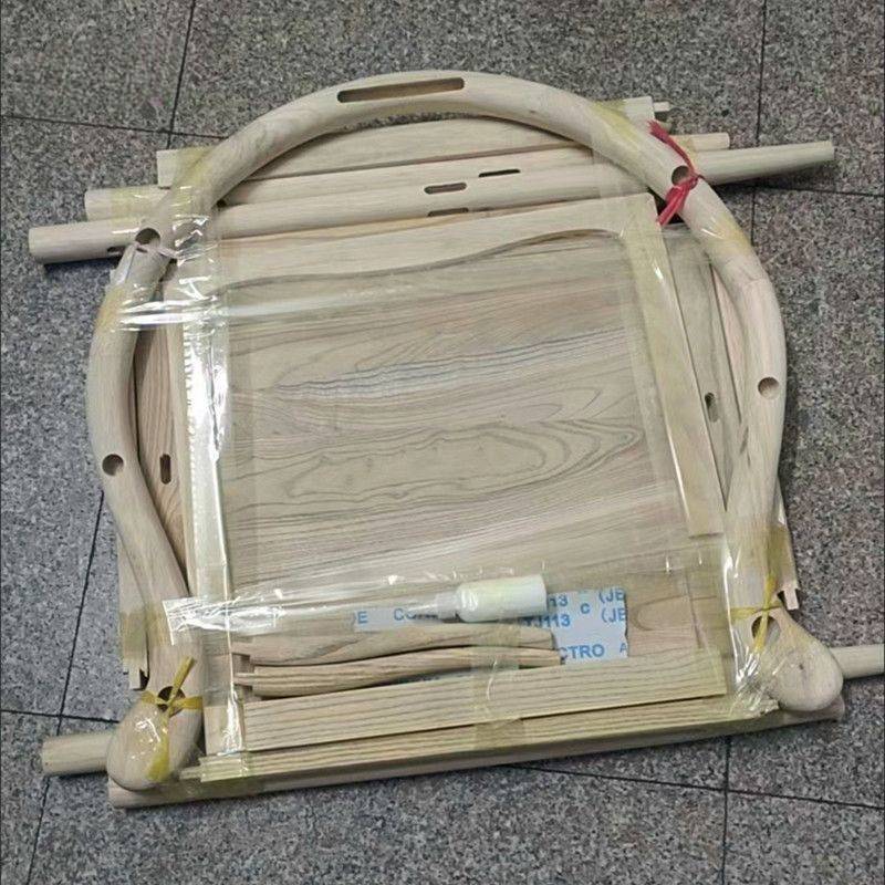 实木仿古椅子南榆木圈椅官帽椅月牙椅太师椅配茶桌组合白胚散装