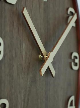 新中式SY685237挂钟客音静钟国风木质时钟厅简约家用钟表中木纹挂