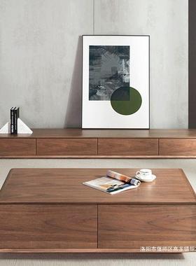 极简地柜电视胡落TQK桃小色户型客柜厅超窄全实木地整装地台电视