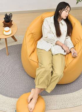 懒人沙沙榻榻米单人发豆袋发椅阳台休闲躺椅宿舍靠kjb-bk背椅卧沙