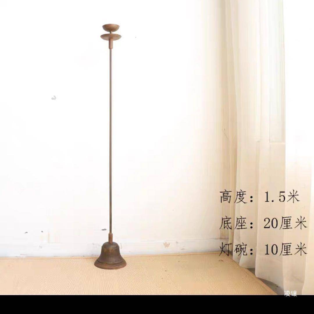 19复古铸铁烛台摆件仿古中式铁艺民俗禅意民宿茶室酒店落地灯