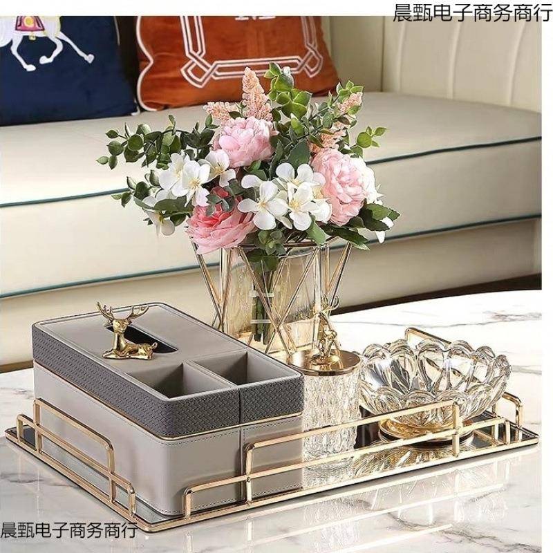 轻奢肤无品牌/感高档功编盒织纸巾家用茶几收纳盒面多能餐巾抽纸