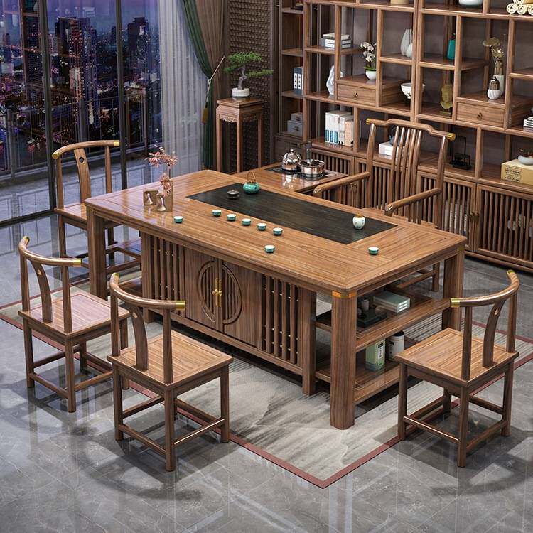 实木茶桌椅组合新中式茶台办公室茶几家用茶具套装一体禅意泡茶台