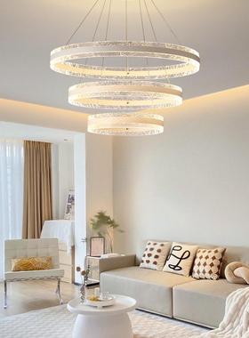 全室光谱护L501E眼D客厅餐厅创多层圆圈吊灯现代简约灯具卧意主灯
