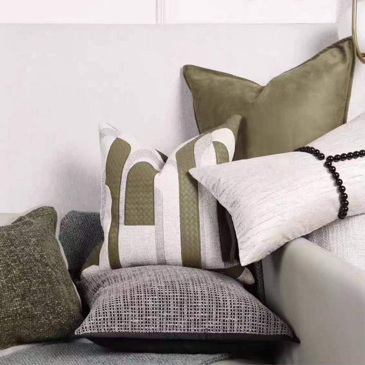 样板房抱枕轻发奢简软约现代装沙客JGD抱厅靠垫方枕样板间酒店枕