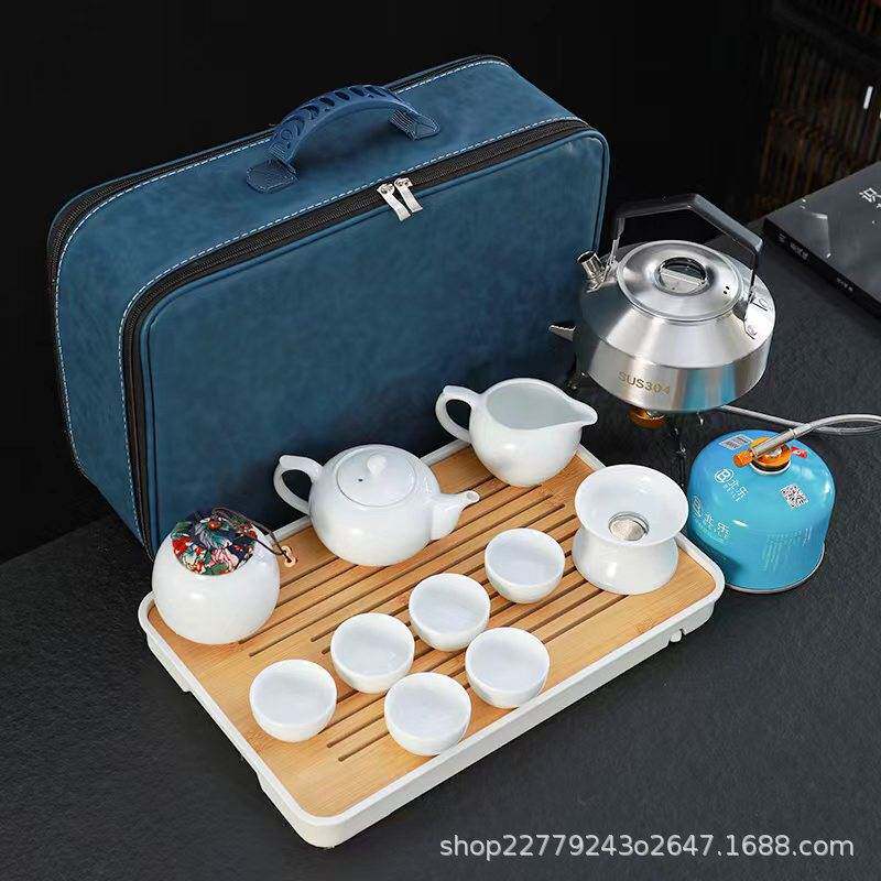 户外旅行茶具套装便携包功夫车载野外露营带烧水炉收纳泡茶壶装备
