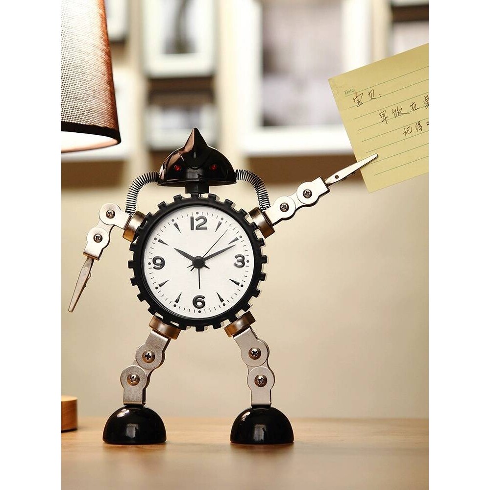 智能机器人闹钟儿童男孩学生起床创意个性小时钟新款