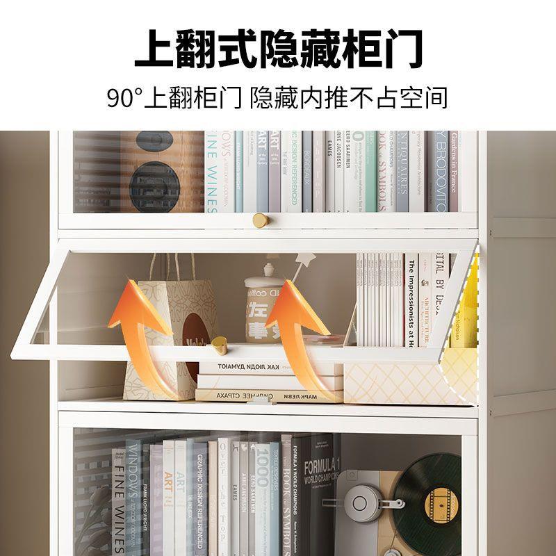 书柜带门易儿童书架落地置简物架家用尘示储物柜防展柜客厅收纳柜
