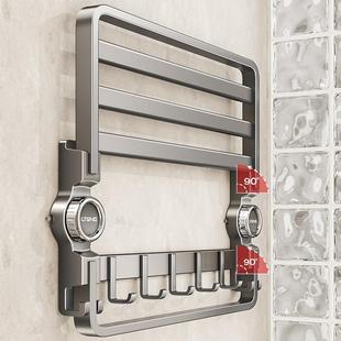 卫间旋转吸盘毛巾架浴室物免打孔墙纳上壁挂IPG一体置架洗生手间