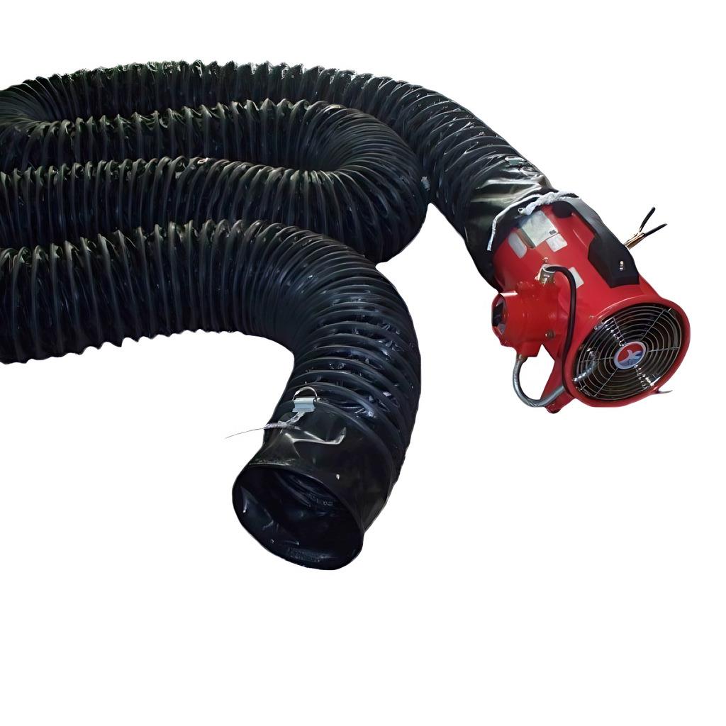 P 黑色PVC材质8寸-24寸阻燃抗静电防爆通风管 PVC伸缩防爆防静电