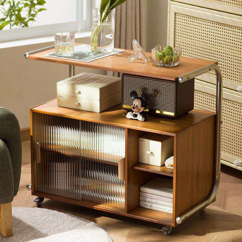 可移动沙发边几边柜中古风玻璃门床头侧边柜小茶几小推车简约现代,鲜花速递/花卉仿真/绿植园艺,割草机/草坪机,淘宝优惠券,粉丝福利购,淘宝优惠卷