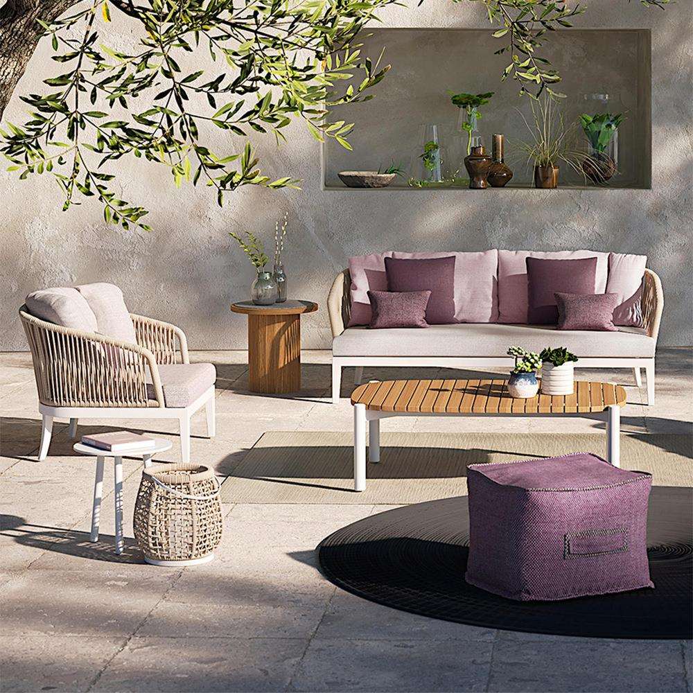 北欧户外藤编沙发庭院别墅花园露台室外阳台休闲藤椅茶几组合家具