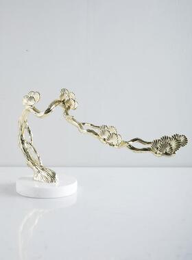 代新中GD-A1211禅意金松摆件式家现居客厅电视柜玄关装属饰品样板