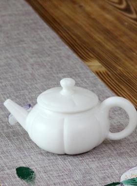 高档羊玉脂茶瓷瓣形壶德化yzy035茶中国白壶陶瓷具大号码单壶白瓷