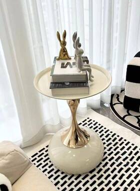 阳台轻奢小蛮腰沙发AS561-9边几厅茶家用创意角现代几简约圆客形