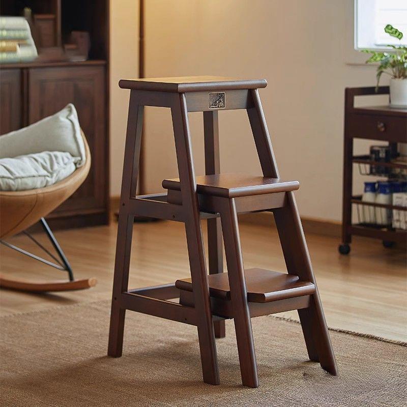 实木梯凳用梯梯子多功能折叠家梯登高楼凳子两三用置物架XfZzAkpN