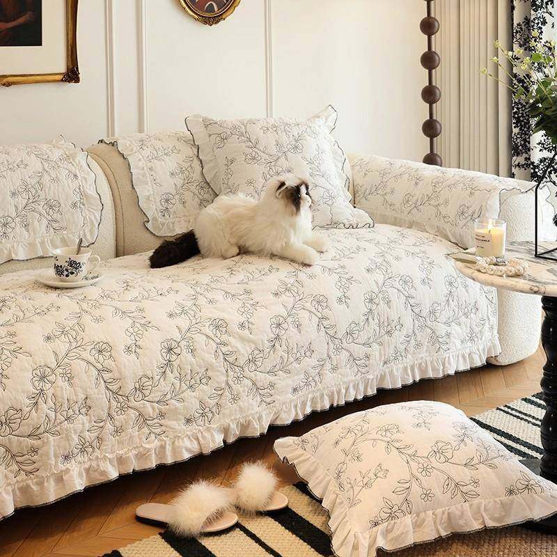 法复式沙发古垫刺绣四季通用防滑坐other垫套纯轻奢棉盖布巾罩,居家布艺,沙发套,淘宝优惠券,粉丝福利购,淘宝优惠卷