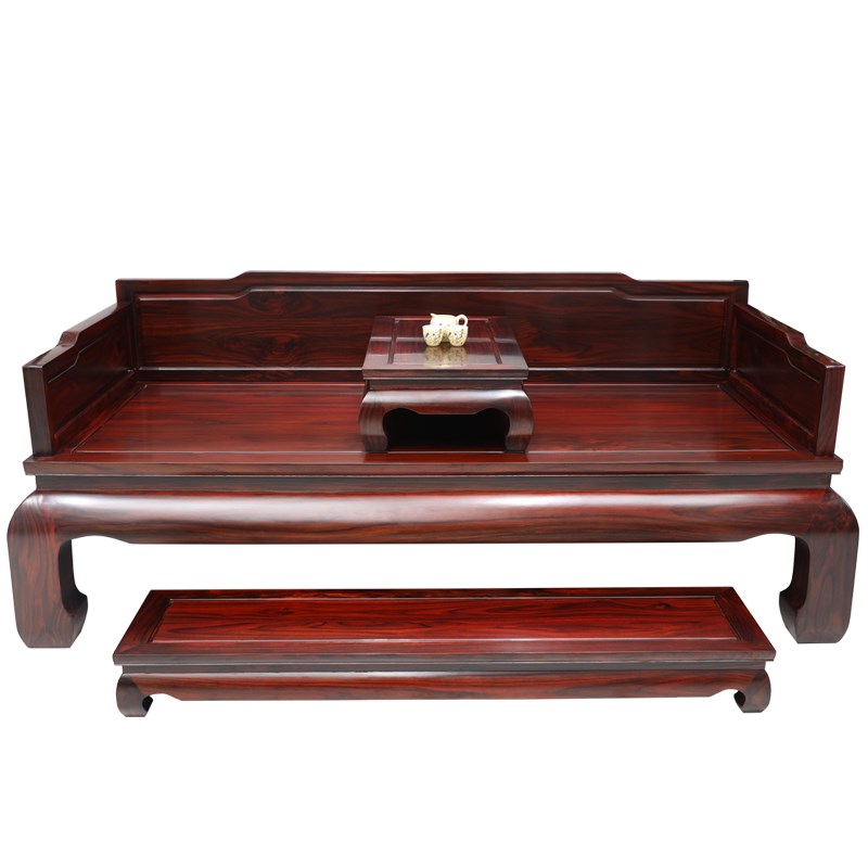 红木罗汉床 阔叶黄檀躺椅卧踏大床古典实木明式S印尼黑酸枝木家具