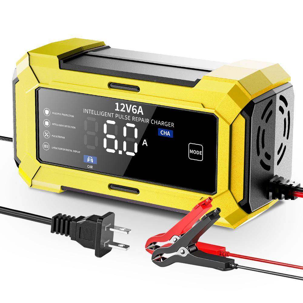 12伏汽车锂电瓶充电121v6a摩托车充电器4.6V1OQI器2V铁电瓶充电器