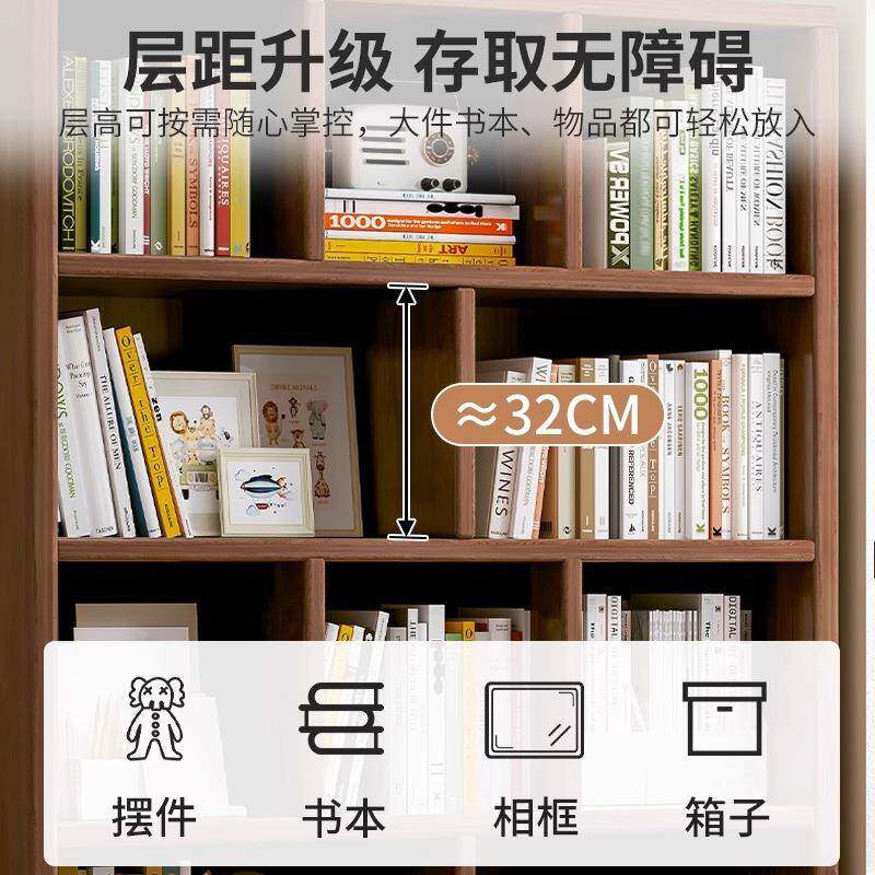 儿童实木书架落地置架书多客厅靠墙层柜子储物柜TJI学生收纳物家