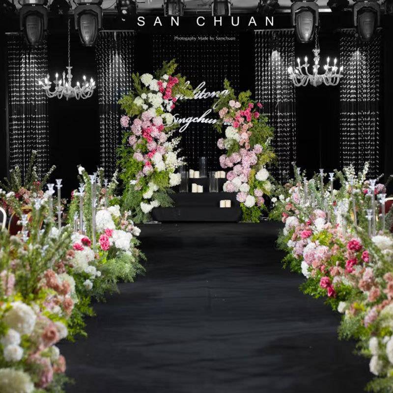 庆黑色背景布幔婚礼纱现场舞台置打底婚庆牛奶布布舞台吊婚顶遮光