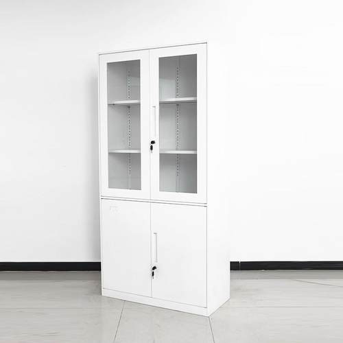 平开文件办公室证带锁铁物皮柜资料柜财柜务档案凭优塔平开柜玻璃