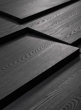 天然意式半透定黑橡木木饰d板免漆黑色护墙板面板76733柜体板科k