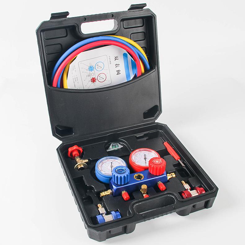 汽车空调加33503氟工具套装R143A加液保表双阀雪种环冷媒压力套装