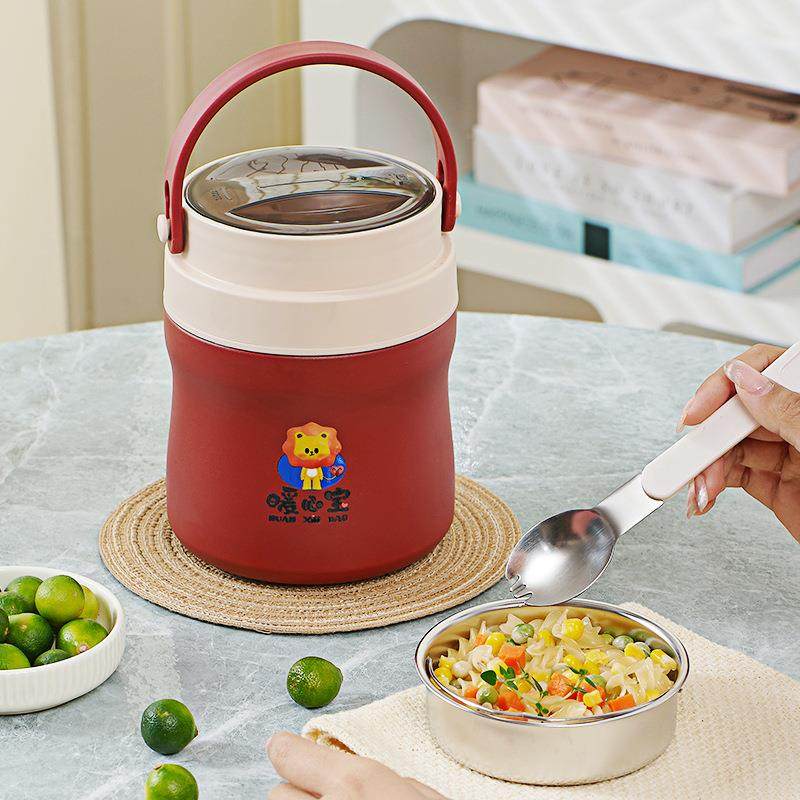 0XB-1.04不锈钢汤真空提锅上班3巧便携桶饭桶学生便当盒送饭保温