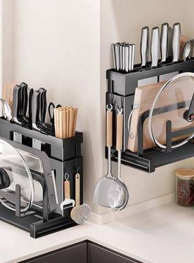 房架锈置物架不钢台厨面菜板架菜刀筷笼一体刀具砧板壁挂收PIL纳