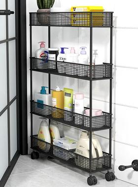 卫生韶间门后窄置架厕所缝物隙落小推车浴室夹地缝BVT架子门口收