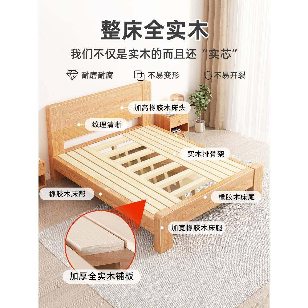 主卧1.5米美式木床品出人租房用12米39675820单人新.全实木床简约