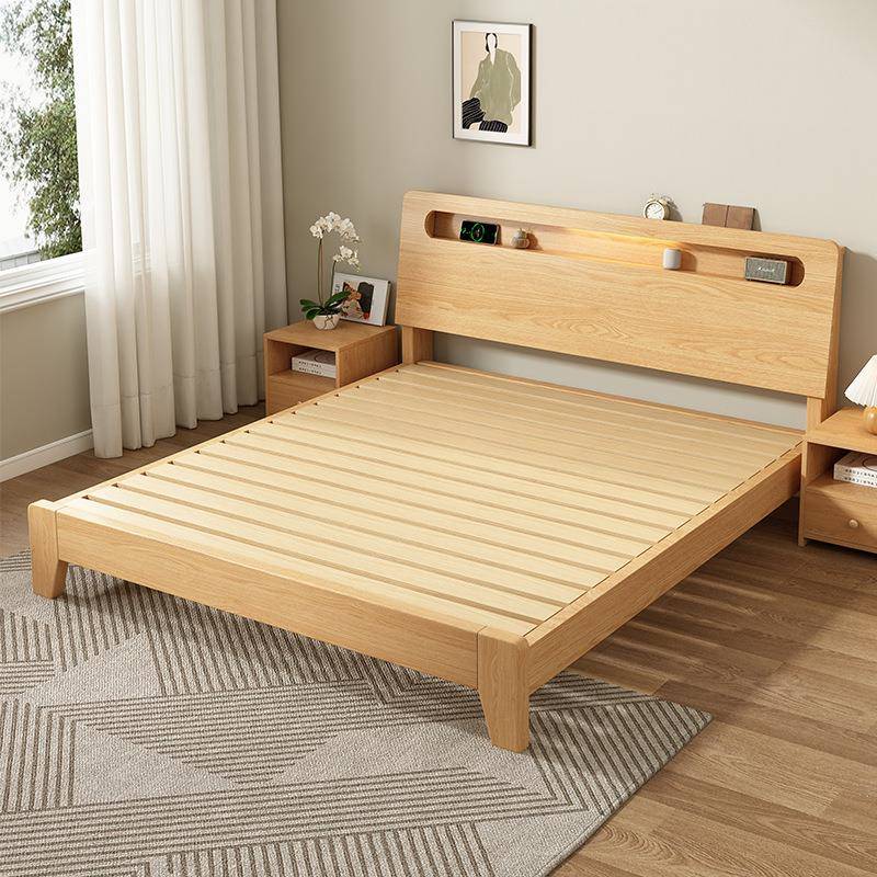 实床双人1.8m现约代M-1210简工厂直销原木色1.2m出租床房用1木米5