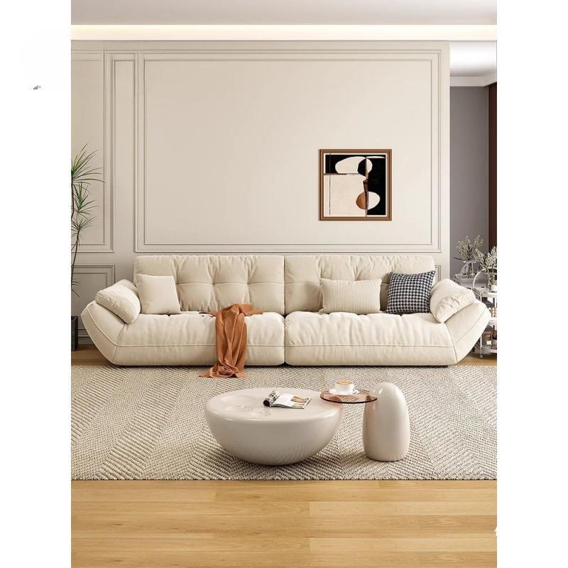 j芙®锦朵1猫新抓布云沙发客厅f奶油风小户型简约现代款直排帆船布