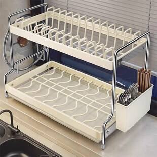 厨房碗碟沥水架家用台面多功能碗柜放碗置物架筷子盒碗盘收纳架子