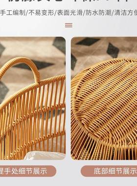 仿藤防水脏衣ltao1010篮脏衣服衣收纳筐卧脏衣筐编浴室脏衣篓洗室