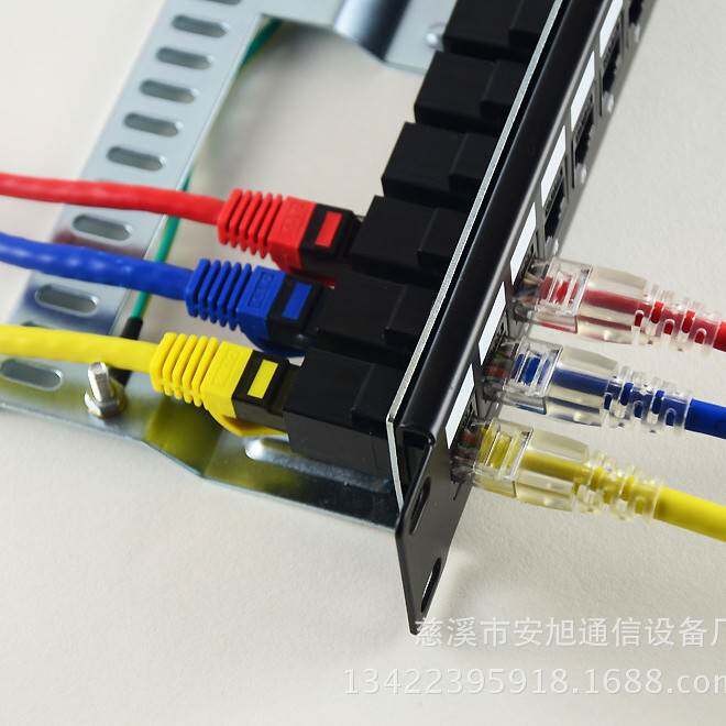 超五类直通式24口配线架 网线直插 RJ45水晶头对接式