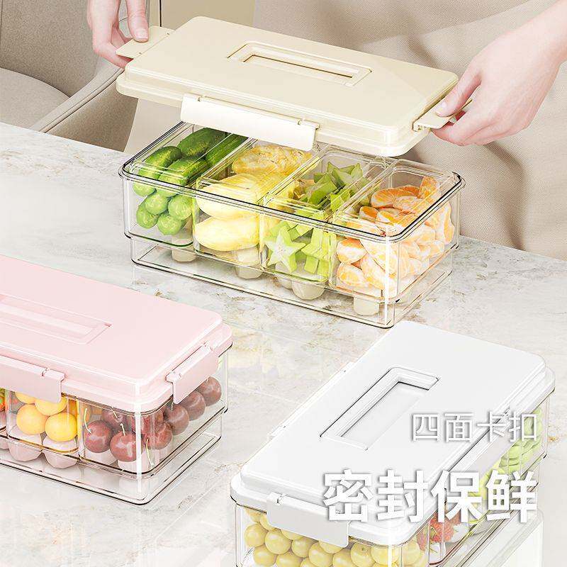 手提式水果便当盒带冷冻液分格露营外出移动小冰箱密封水果保鲜盒
