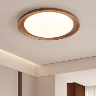 新中式卧室吸房顶灯式日中风家用主卧灯设计师灯具胡桃古906木色