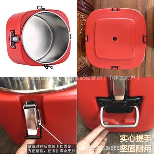 Cro料ss 正方形塑中央厨房配保温汤桶304不锈钢保温 bor送edr品牌