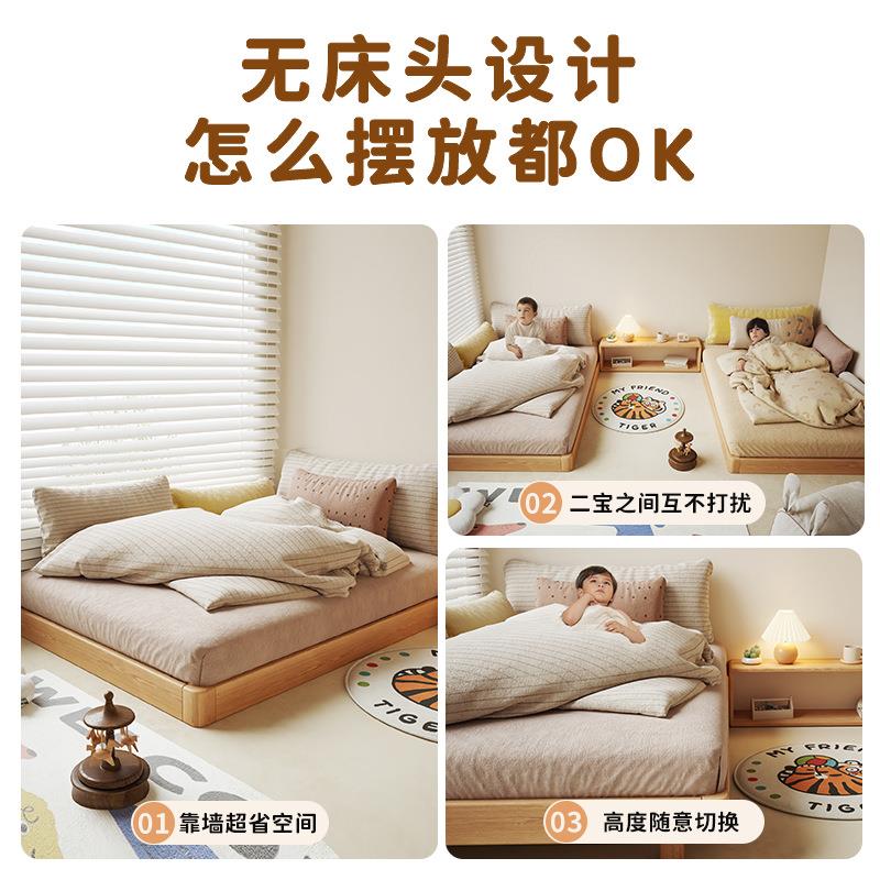 儿童全实dtc-59女蒙氏地台无床头木公主床孩卧室小男孩1米5悬浮地