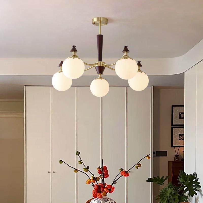 奥莱供货厂厅家餐书房卧柿子灯中古风田室园胡桃木402客厅威吊灯