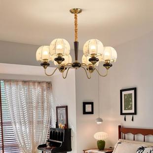 法式复古风客厅灯设师中古室主灯创吊意浪漫南洋美式实788木计布