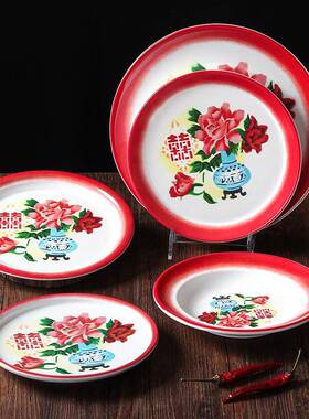 台密胺圆形餐盘子28424仿瓷商用盘盘餐德厅菜盘深圆具盘凉菜盘配菜餐盘