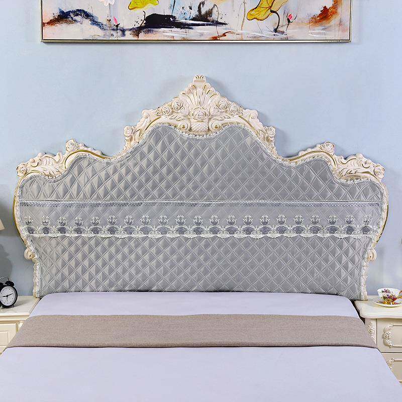 A6L欧式床头套弧定做半半包形圆不规则老式实F76H8J7S木布包艺纯