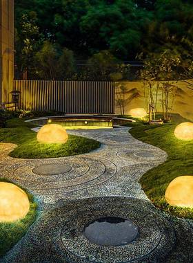 石发光别鹅卵qb-29草坪灯庭院墅景观草地地灯防水接电草地灯园林