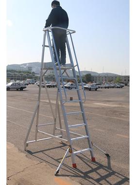 折叠楼铝登梯2米动梯高梯平台铝梯单侧见外包装扶梯修楼工程梯建